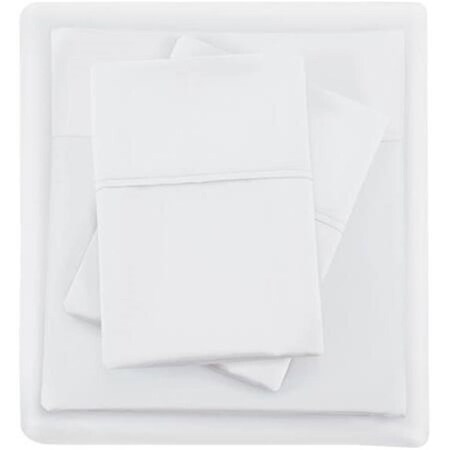 Madison Park California King Size Cotton Blend Sheet Set, White MP20-4842
